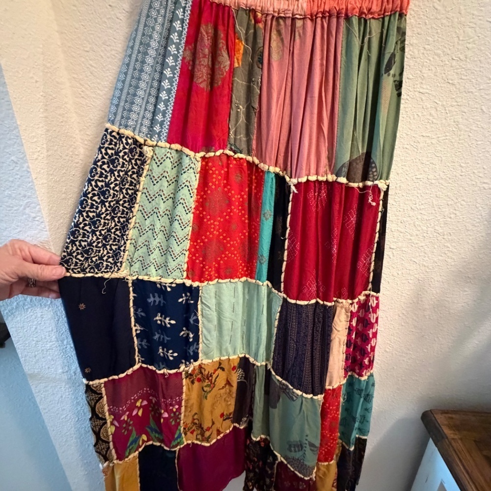 Kantha Patchwork Skirt, One of a kind, Fits like a Small - Picture 8 of 16